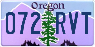 OR license plate 072RVT