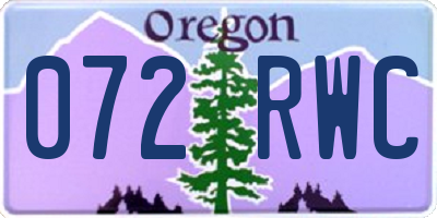 OR license plate 072RWC