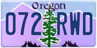 OR license plate 072RWD