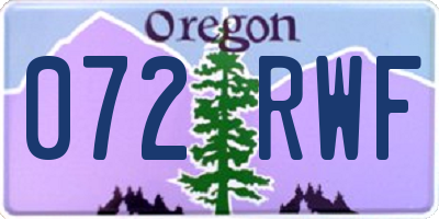 OR license plate 072RWF