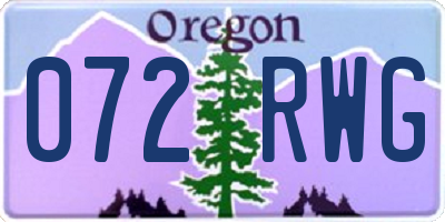 OR license plate 072RWG