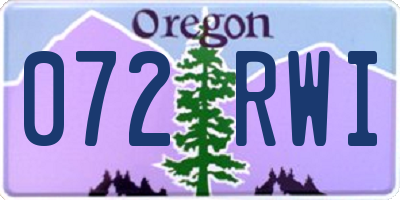 OR license plate 072RWI