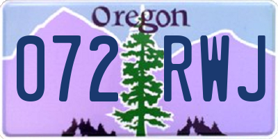 OR license plate 072RWJ