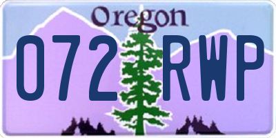 OR license plate 072RWP