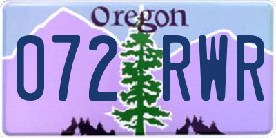 OR license plate 072RWR