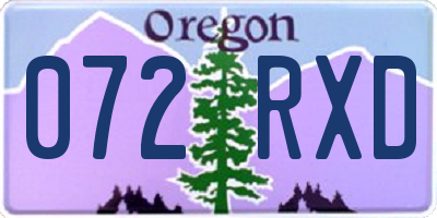 OR license plate 072RXD