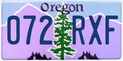 OR license plate 072RXF