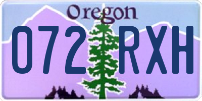 OR license plate 072RXH