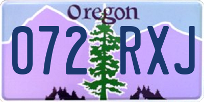 OR license plate 072RXJ