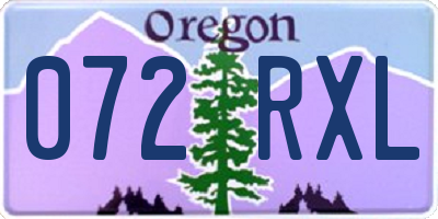 OR license plate 072RXL