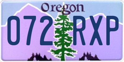 OR license plate 072RXP