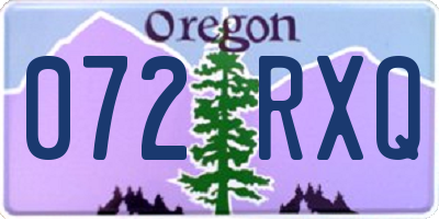 OR license plate 072RXQ