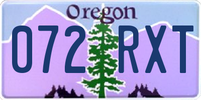 OR license plate 072RXT