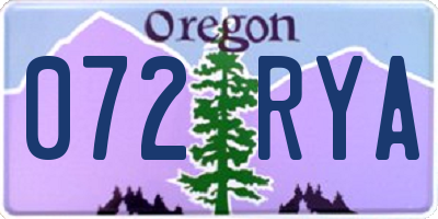 OR license plate 072RYA