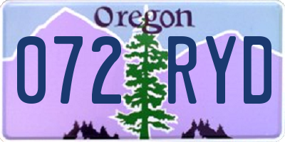 OR license plate 072RYD