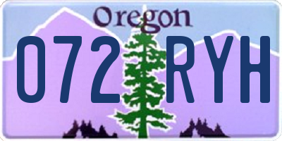 OR license plate 072RYH