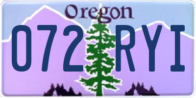OR license plate 072RYI