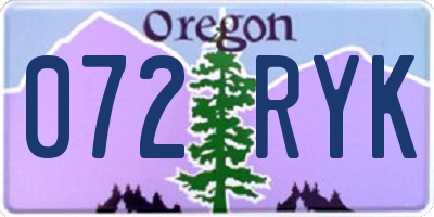 OR license plate 072RYK