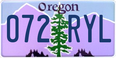 OR license plate 072RYL