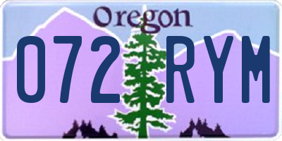OR license plate 072RYM