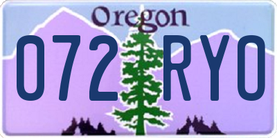 OR license plate 072RYO