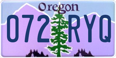 OR license plate 072RYQ