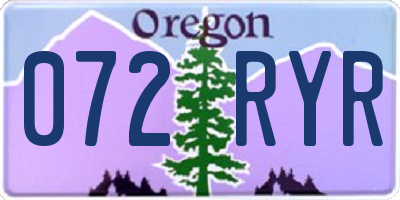OR license plate 072RYR