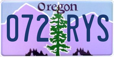OR license plate 072RYS
