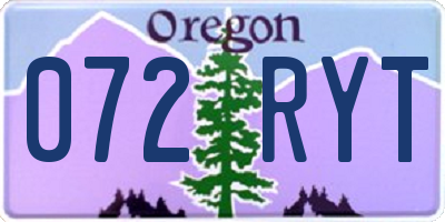 OR license plate 072RYT