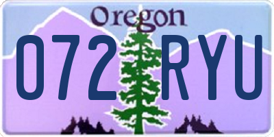 OR license plate 072RYU