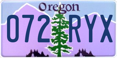 OR license plate 072RYX
