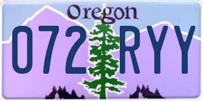 OR license plate 072RYY