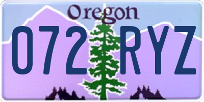 OR license plate 072RYZ