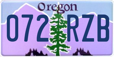 OR license plate 072RZB