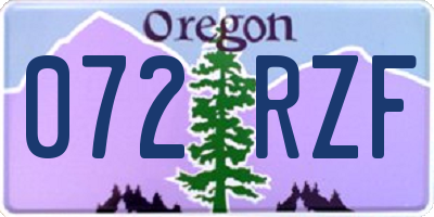 OR license plate 072RZF