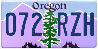 OR license plate 072RZH