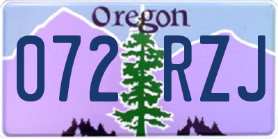 OR license plate 072RZJ