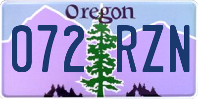OR license plate 072RZN