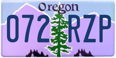 OR license plate 072RZP