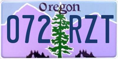 OR license plate 072RZT