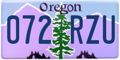 OR license plate 072RZU