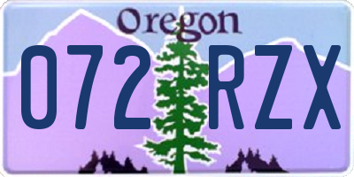 OR license plate 072RZX