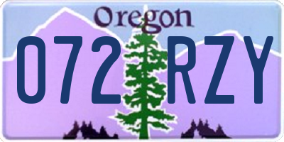 OR license plate 072RZY