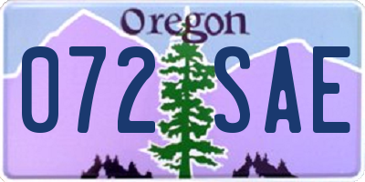 OR license plate 072SAE