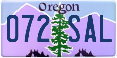 OR license plate 072SAL