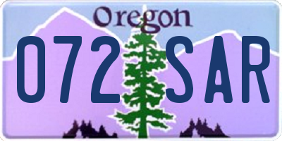 OR license plate 072SAR