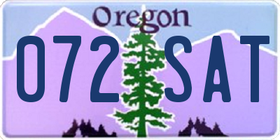 OR license plate 072SAT