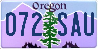 OR license plate 072SAU