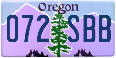 OR license plate 072SBB