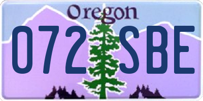 OR license plate 072SBE